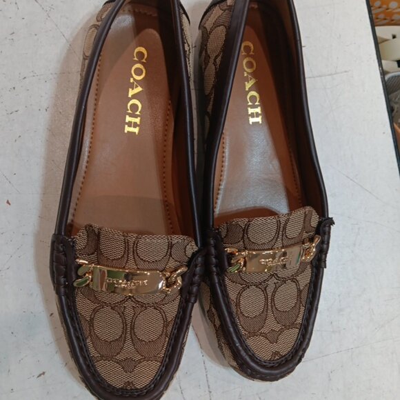 Coach Women's Felisha Signature Brown Canvas Loafers Shoes Size 7.5B US - Picture 4 of 4